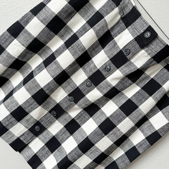 NWOT Talbots Textured Cotton Black White Gingham A-line Skirt Women’s size 24W - Picture 4 of 10